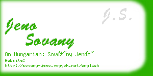 jeno sovany business card